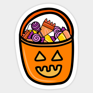 Cartoon Jack O Lantern Candy Bucket, made by EndlessEmporium Sticker